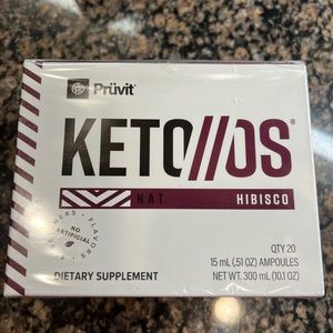 KETO//OS liquid caffeine free 20 ampoules, sealed Brand new box - flavor Naranja